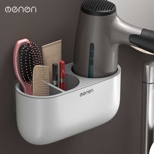 Bathroom finishing brush hair dryer rack wall-mounted shelf makeup storage nailless hair dryer toothbrush holder 210724