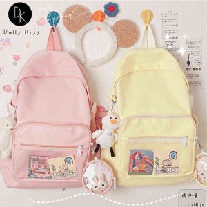 Frauen Japanische Ita Tasche Kawaii Einfache Einfarbig Rucksack für Mädchen LadiesTransparent Kleine Tasche Rucksack Student Schule Tasche Y1105