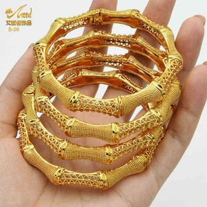 24k Altın Kaplama Bilezikler toptan satış-Hint Bilezik Kadınlar Için K Altın Kaplama Takı Dubai Afrika Mücevherler Bilezik Etiyopya Lüks Tasarımcı Bileklik Toptan