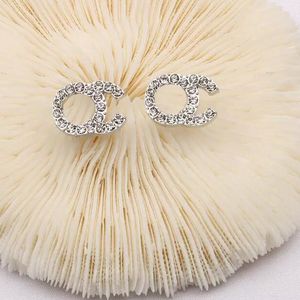 Lots Style 20color 18K Gold Plated Fashion Designers Letters Stud Luxury Women Long Earrings Crystal Rhinestone Pearl Earring Wedding Jewelry Accessories