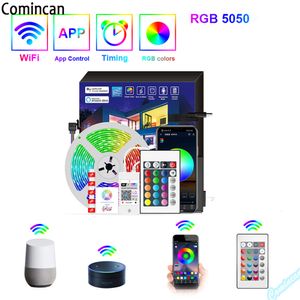 Comincan LED полосы светло-декоративный синий зуб RGB 5050 фонари Гибкая лента Люки диод 12 В 5 м 10 м 20 м 30м декорированные для вечеринки