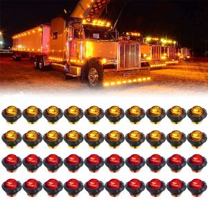 20 pcs Truck Side Marker Lights Car Clearance Marker Light LED Front Rear Side Marker Indicators Light 12V Smoked Lens 3/4"