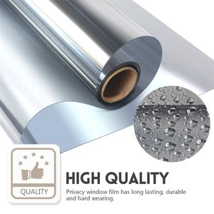 4M Heat Control Daytime Privacy One Way Mirror Window Film Silver Self-adhesive UV Protection Vinyl Reflective Solar Glass Tint 210317