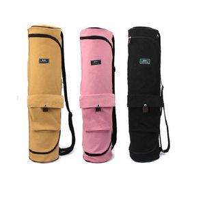 Leinwand Sporttasche Für Fitness Yoga Rucksack Tragbare Yoga Matte Tasche Verlängern Yoga Tasche Pilates Matte Fall Sport Fitness Träger Y0721