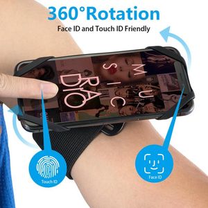 Utomhusväskor som kör armbandstelefonhållare med fri förlängningsrem 2 i 1 armband handled svart, passar för 4,0 '' - 7,0 '' smartphone