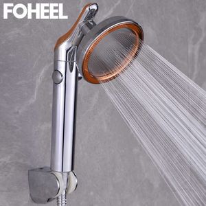 FOHEEL shower head high pressure water saving one button to stop s rotatable hand 210724