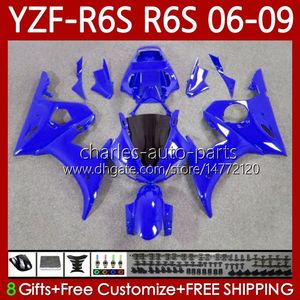 Feedings de motocicleta para Yamaha YZF R6 S 600 CC YZF600 YZF-R6S 2006 2007 2008 2009 2009 2009 Body 96No.136 YZF-600 600cc gloss azul yzfr6s 06-09 yzf r6s 06 07 08 09 kit de carroçaria OEM