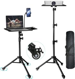 Projektör standı, sağlam dayanıklı metal dizüstü tripod standı tekerlekler, katlanır zemin tripod standı (31.9 inç-61 inç)