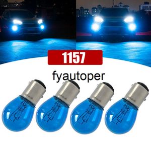 4 pcs universal 1157 azul lâmpada azul auto carro tuning freio sinal de travagem tiro lâmpada de cauda s25 5w 12v peças exteriores acessórios de carro
