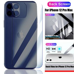 Rear Back Tempered Glass Screen Film Protector for iPhone X XS XR 11 12 Mini Pro Max Anti-shatter Protective Cover