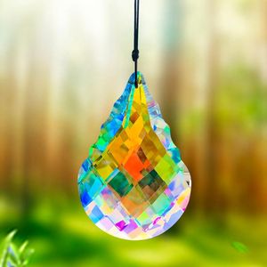 Chandelier Crystal Fire Polished AB Color Longan Gourd Prism Suncatcher DIY Garden Wedding Props Ceiling Curtain Make Accessory