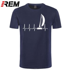 Navigação camiseta à vela em um t-shirt do coração T-shirt gráfico do verão camiseta bonito 100 algodão curto luva 4xl homens tshirt 210726