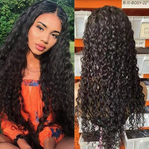 Brazilian Lace Front Human Hair Wig Water Wave T Part Wigs Bleached Knots Pre Plucked with Baby Hair