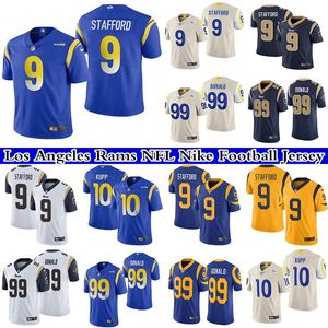 Football Jerseys Nfl venda por atacado-99 Aaron Donald Cooper Kupp Matthew Stafford Homens Stitched NFL Los Angeles Rams Nike Limited Football Jersey