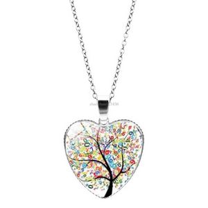 Love Tree of Life Halsband Fashion Heart Pendant Halsband Kedjor Fashion Jewelry for Women Girls Gift Will and Sandy Drop Ship