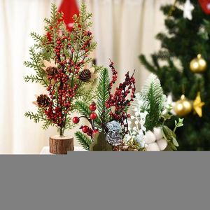 Christmas Decorations Mini Tree For Home Table Artificial Berry Branches Merry Ornaments Year Xmas Z6b4