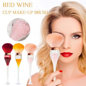 Makeup Brushes Three color Wine Glass Shape Long Handle Soft Brush Cleaning ML