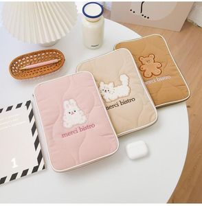 Cosmetic Bags Cases Cartoon Bear Handbag inch Mac Ipad Case Holder Cute Korea A6 A7 Cotton Soft Travel Business Laptop