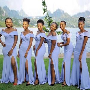Sexiga lavendel brudtärna klänningar för bröllop Gästfest Billiga band med Sweetheart Neck Plus Size Formella klänningar för afrikanska svarta tjejer