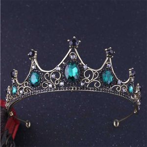Wholesale green hair jewelry resale online - Headpieces MVEXO Fashion Elegant Vintage Small Baroque Green Crystal Tiaras Crowns For Women Girls Bride Wedding Hair Jewelry Accessories