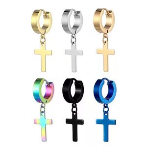 Wholesale men cross earrings for sale - Group buy Men Women Stainless Steel Cross Earrings Gothic Punk Rock Style Jewelry Piercing