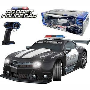 2 GHz Super Snel RC Police Sports Auto Speelgoed Radio Afstandsbediening Heet achtervolging Cop Chase Drift Patrol Voertuig Knipperlicht Q0726