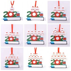 격리 크리스마스 장식 2021 크리스마스 장식품 가족 1-7 머리 DIY 트리 펜던트 액세서리 로프 수지
