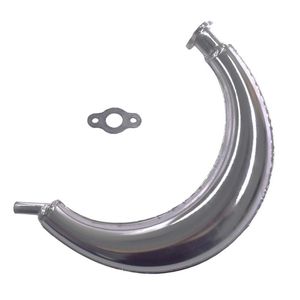 2 x Chrome Half Moon Muffle Exhaust Pipe for 66cc 80cc Engine Motorized Bicycle