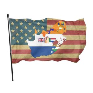 American Old South African x5ft Flags Banderoller Polyester Digital Utskrift För Inomhus Utomhus Hög kvalitet med Mässing Grommets