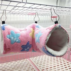 Małe Animal Supplies Squirrel Szczur Huśtawka Klatki Wiszące Jaskinia Jeż Miękkie Ciepłe Tunel Cavia Swinea Pig Bed Hamak Hamak