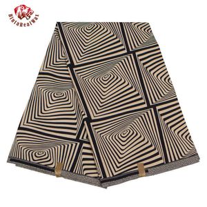 6 Yards/Lot African Fabric Black Striped Pattern Men Clothes Material Polyester Wax Print Fabric for Women Party Dress FP6398 210702