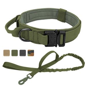 Hundehalsband und Leine Set Militärische taktische Ausbildung Hundehalsbänder für mittlere große Hunde Deutschland Schäferhund Nylon elastische Hundeleine X0703