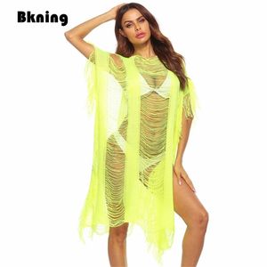 Beach Cover Up Woman Dress Summer Swimsuit Cover-ups For Swimwear Vestidos De Playa Mujer Sexy See Through Plage Ups Pareo 210722