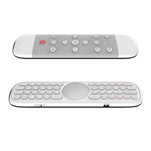 Wholesale 2.4G flying air Mouse Wireless Remote Control Voice Operate Smart Pointer with Keyboard 6 Axis Gyroscope W2 pro For Smart TV Box mini PC Q40