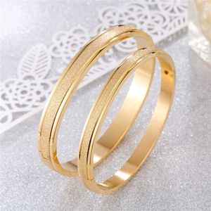 Novos Braceletes de Aço Inoxidável de Ouro Bangles Mulheres Homens Casal Matte Superfície Amarelo Rosa Gold Girl Jóias Presentes Atacado Q0719