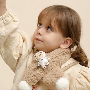 Wholesale little girls scarves resale online - Scarves Winter Children Cute Cartoon Little Bear Plush Scarf Girl Baby Soft Thick Warm And Windproof Collar Outdoor Warmth Kids