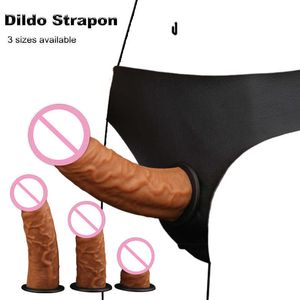 Strap on silikon dildo realistiska justerbara byxor starpon hårdhet anal dildo sexleksaker för kvinnor par dildos intima varor X0503