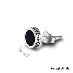 Wholesale great earrings for sale - Group buy Stud Chinoiserie Titanium Steel Great Wall Grain Earrings Version Black Trend Ear Personality Man Nails Q37