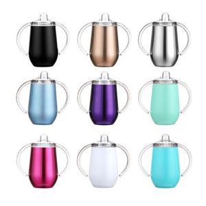 10 uncji Kubek Sippy z uchwytem Ze Stali Nierdzewnej Dzieci Kubki Baby Cups Double Wall Izolowane Dzieci Picie Tumbler ZWL25