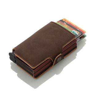 Wallet Fashion Unisex Hight Quality Casekey Dual Manual Up Business Minimalist Metal Double