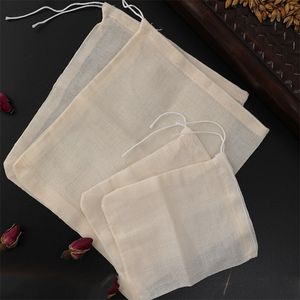 50 Pcs Drawstring Cotton Gauze Bag Bulk Food Storage Decoction Halogen Material Residue Filter Chinese Herbal Medicine Condiment Filters Cloth Bags WH0034