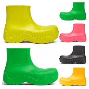 GAI GAI GAI Top Boots Womens Candy Solid Colors Pink Triple Black Bule Pistachio Frost Yellow Red Platform Martin Ankle Boot Round Toes Waterproof Fashion