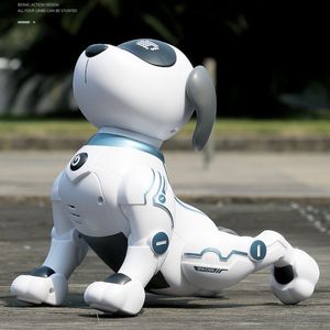 Electronic Robot Dog Stunt Dog Remote Control Robot Dog Toy Voice Control Music Dancing Toy for Kids Birthday Gift