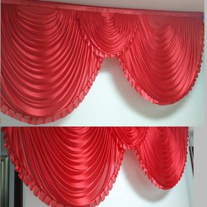 10ft Wide Stylist Designs Croal Color Trouwgordijn Swags Achtergrond Party Viering Stage Achtergrond Swags, Satijnen Wall Drapes