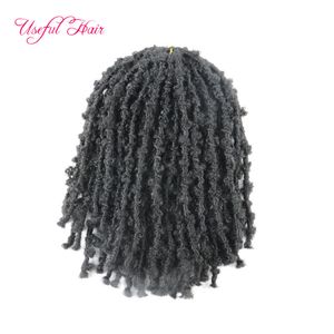 الكروشيه الشعر 12 بوصة فراشة locs متعرج أنبوب تشكيل الشعر المواد منخفضة درجة الحرارة اللهب مثبطات عقدة قصيرة مجعد الشعر ملفوفة أنبوب