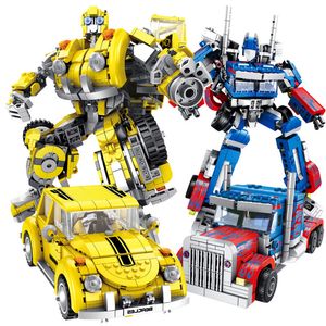 Panlos Transformation Robot City Truck Building Blocks Creator Technic Sets Educational Toy For Children Gifts