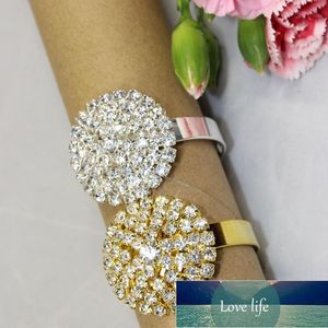 Wholesale- 12 pcs Silver/golden rhinestone Napkin Rings Serviette Holder Wedding napkin ring decorative wedding rings Factory price expert design Quality Latest