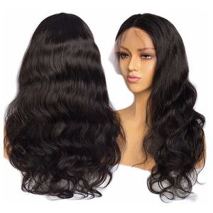 Fábrica diretamente longa peruca cabelo humano lace peruca dianteira, onda do corpo