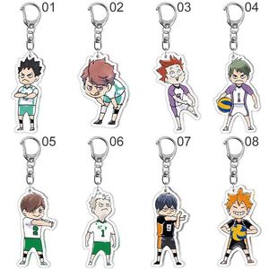 8 Color Haikyuu !! Anime Keychain Hinata Shoyo Kageyama Tobio Cosplay Acrylic Keychain Figur Keying CHARM Pendant Gift G1019