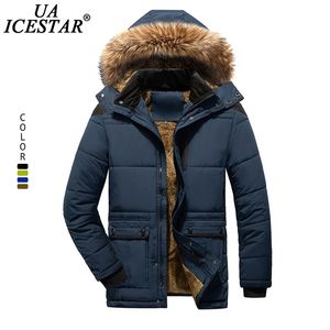 UAICESTAR Marca Collo di Pelliccia Giacca Invernale Uomo Moda Casual Caldo Uomo Parka Cappotto Abbigliamento di Grandi Dimensioni Antivento Con Cappuccio Uomo Giacche 210916